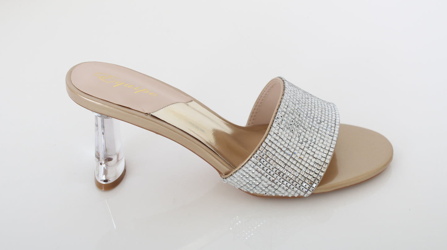 EQUIPE Crystal Embellished Mules