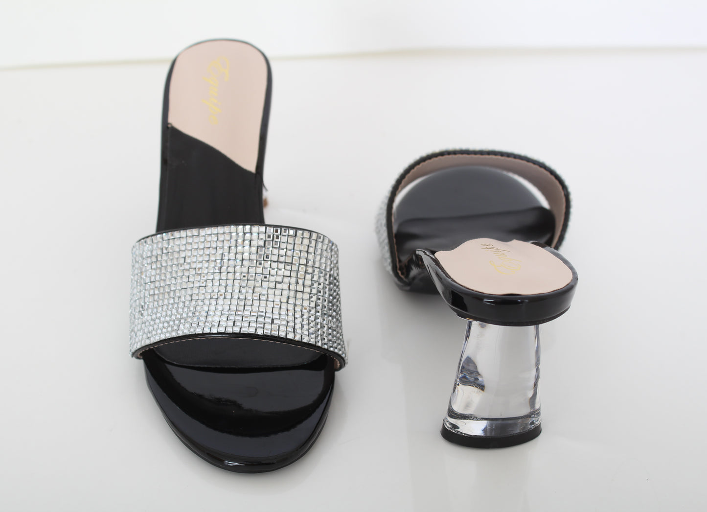 EQUIPE Crystal Embellished Mules