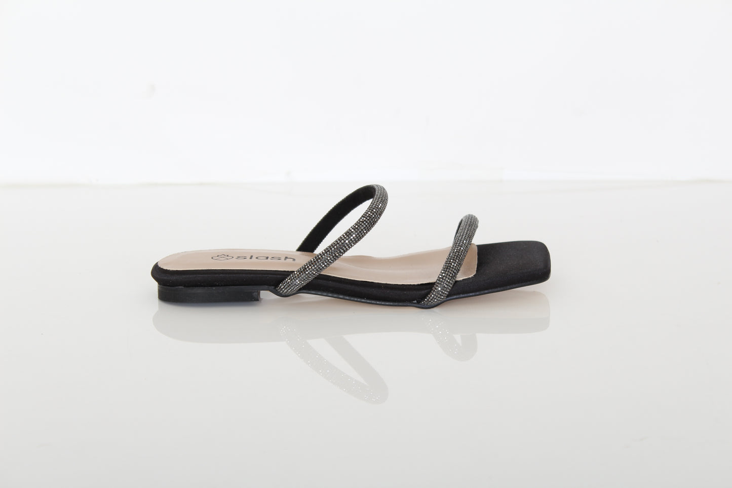 SLASH - Croisette Crystal-Embellished Slides