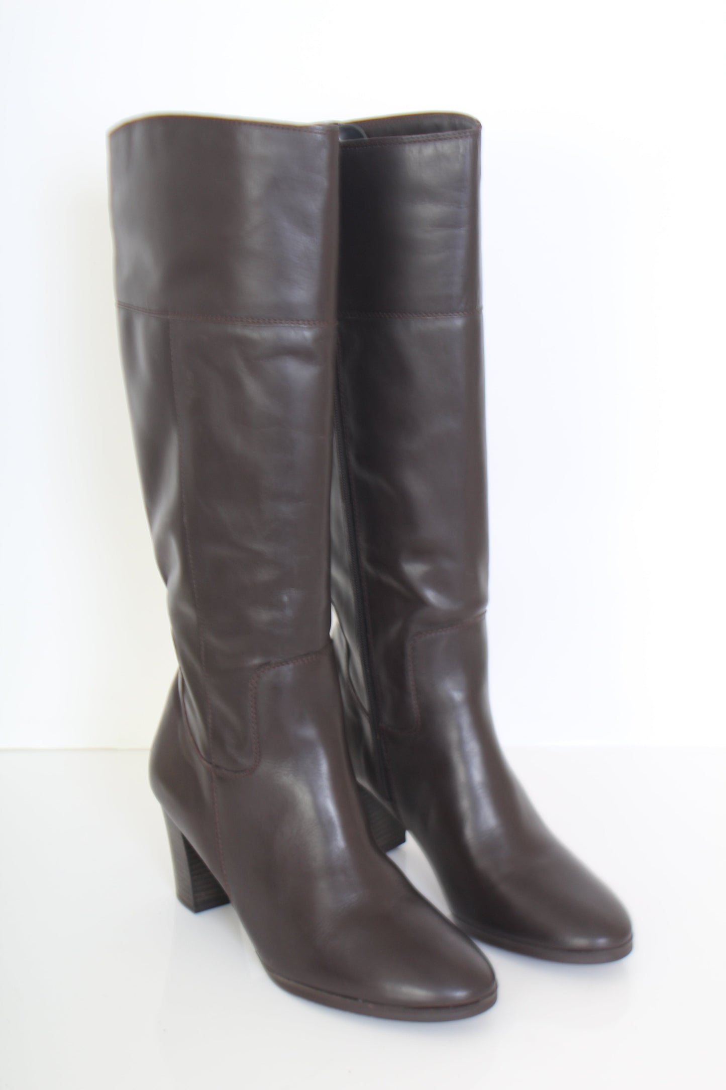 Brown knee high boots for women