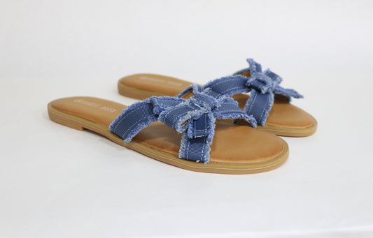 JEANS FLAT SLIPPERS